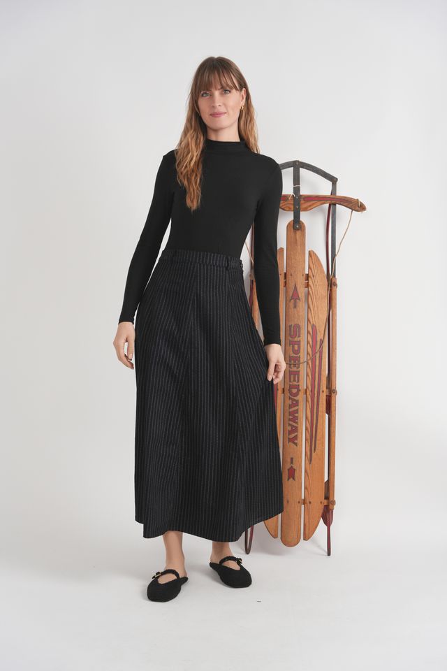 LADIES CORDUROY STRIPE MAXI A LINE SKIRT