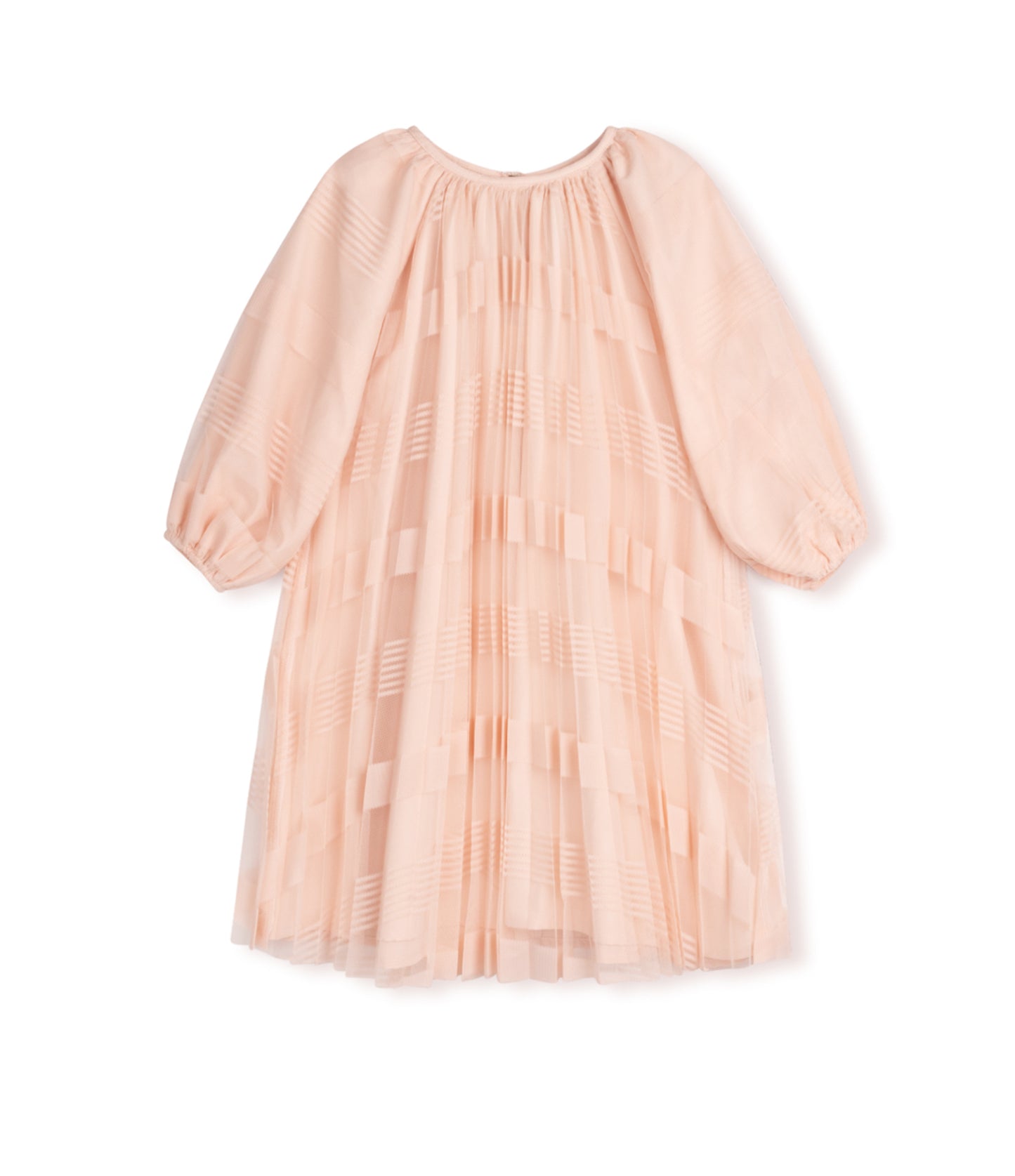 PLEATED MESH GOWN
