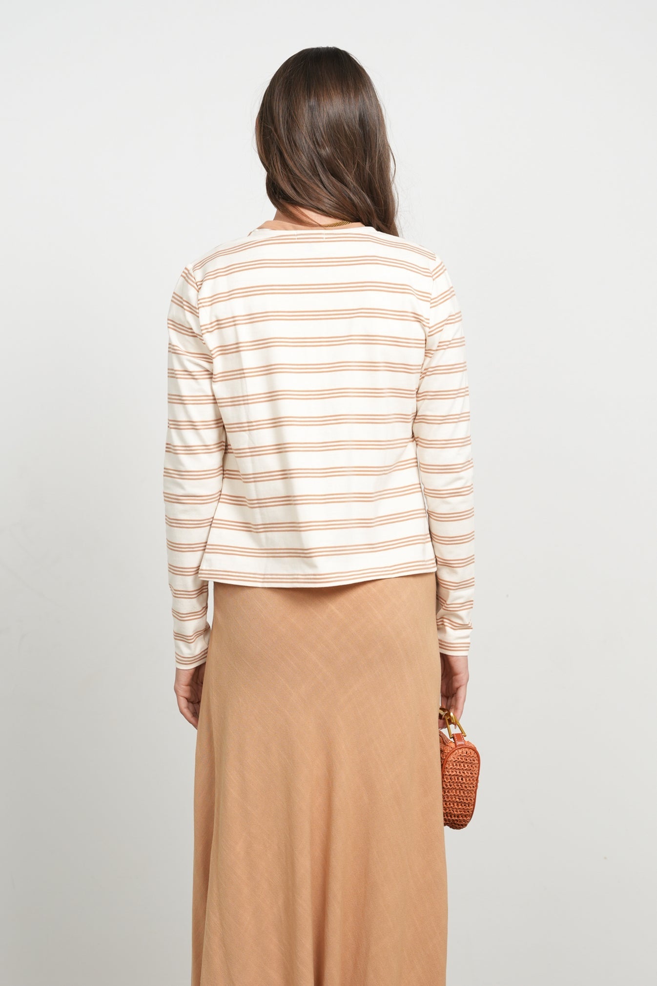 POINT STRIPE SHORT SLEEVE TEE AND CARDI