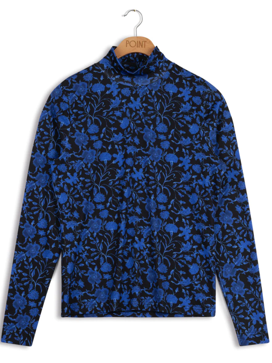 POINT PRINTED MOCK NECK