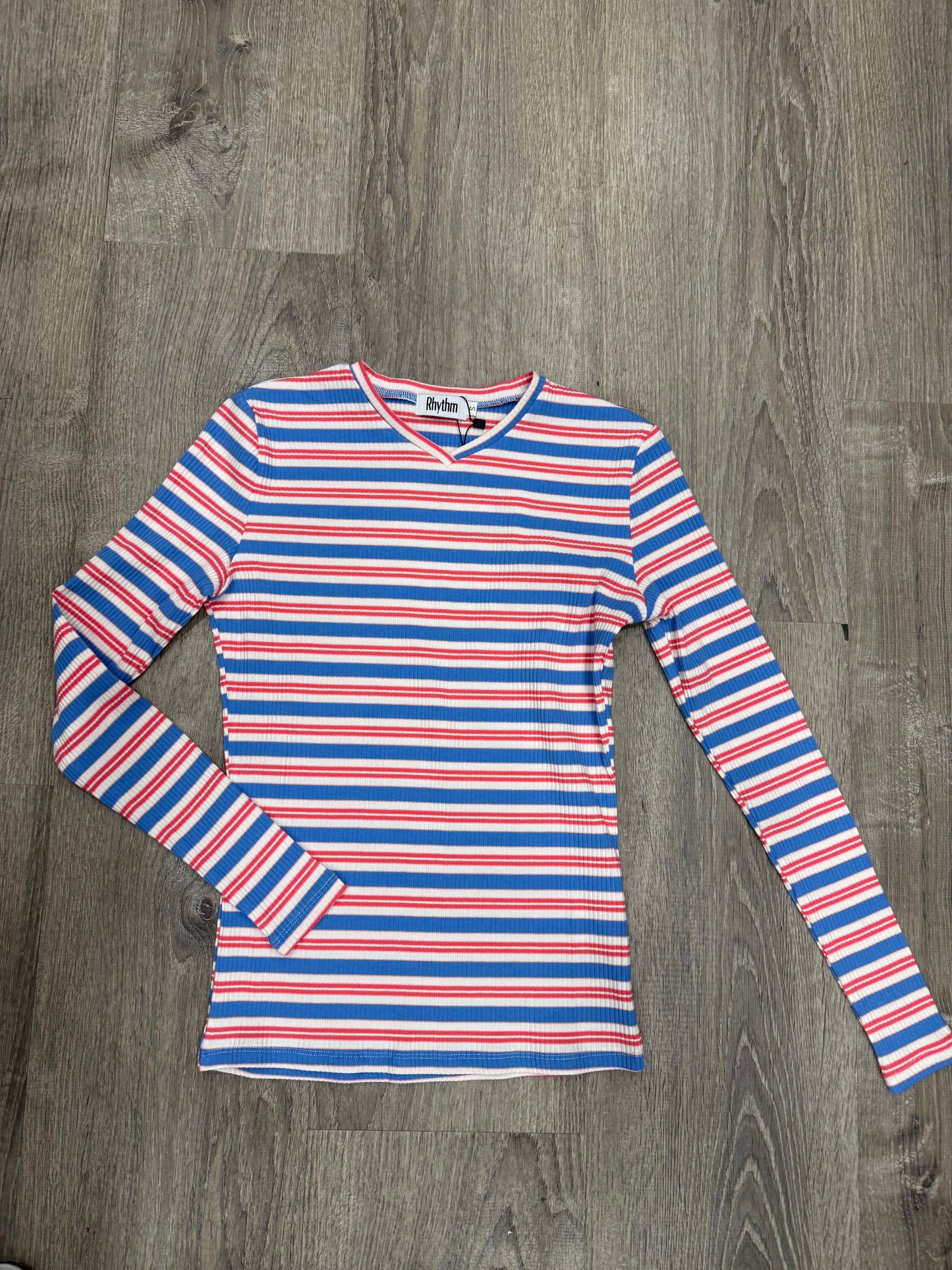 RHYTHM DOUBLE V STRIPED TOP