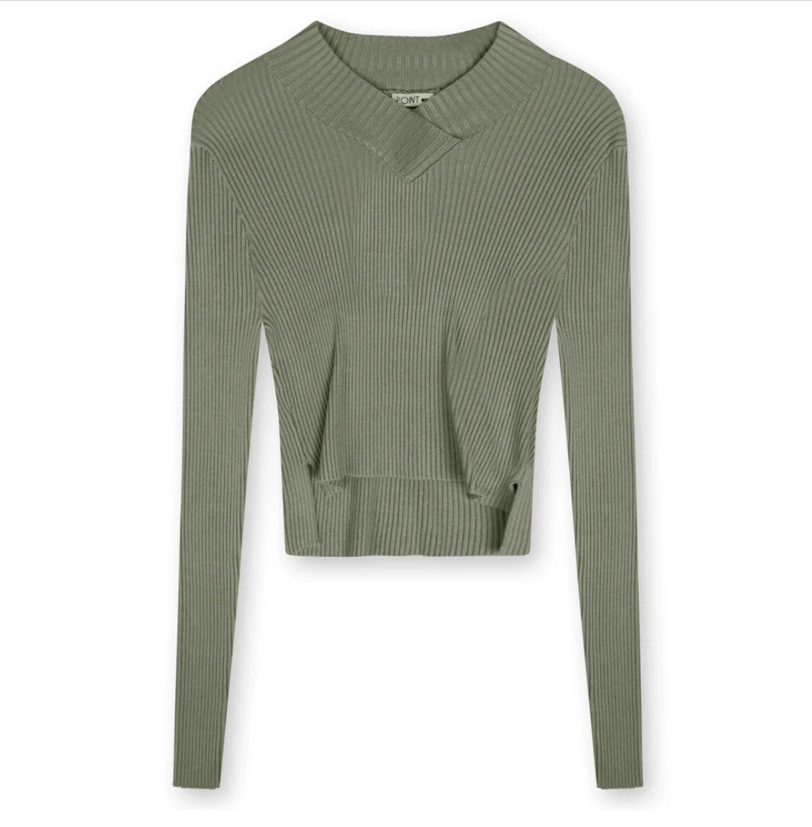 POINT V-NECK CROPPED SWEATER