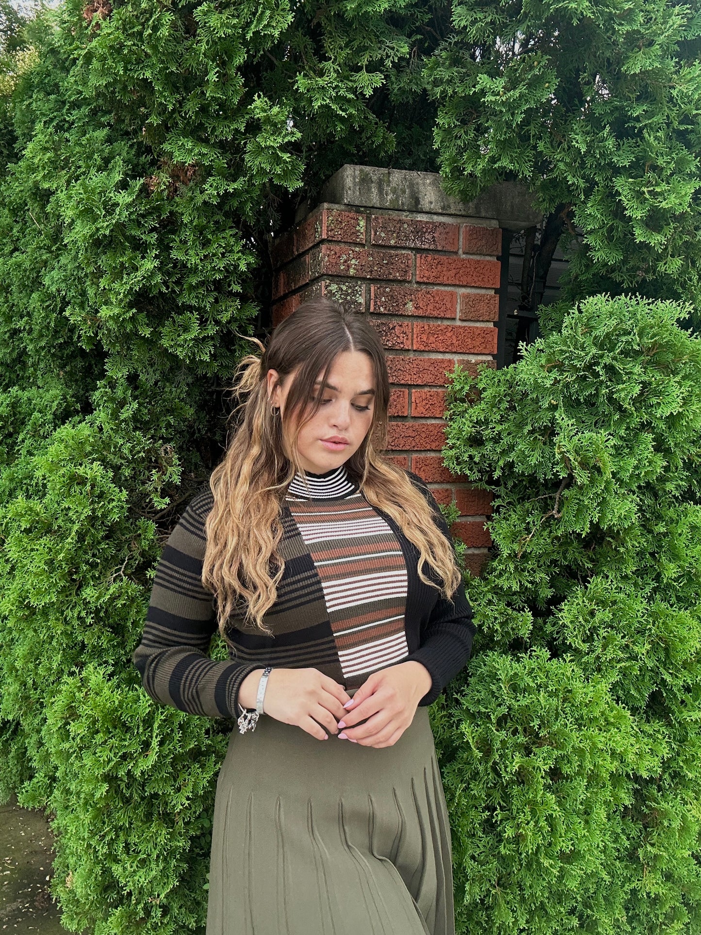 ASYMMETRICAL STRIPED SWEATER