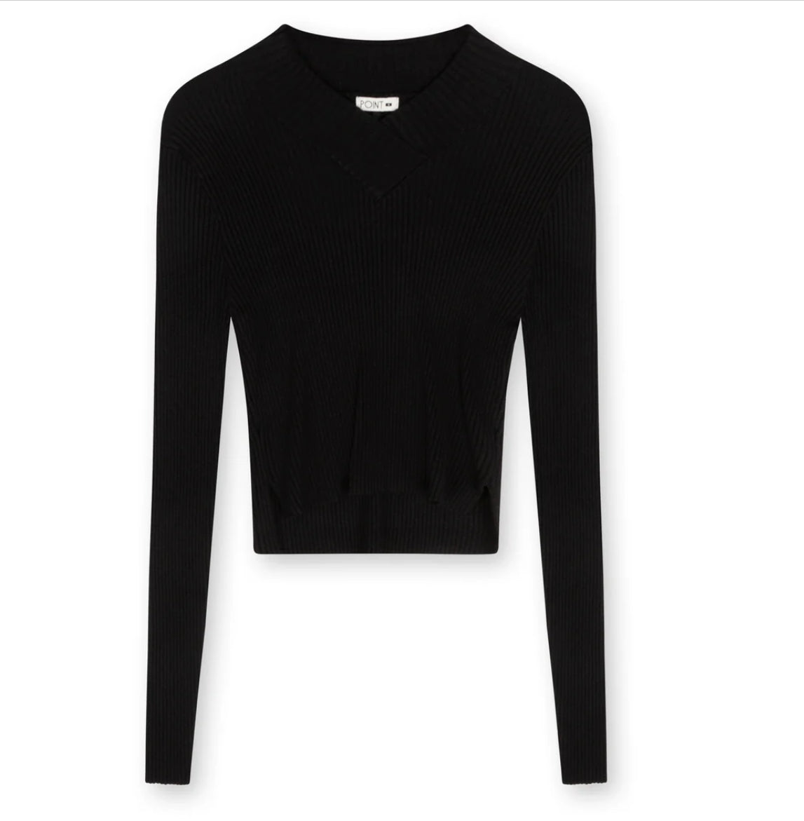 POINT V-NECK CROPPED SWEATER