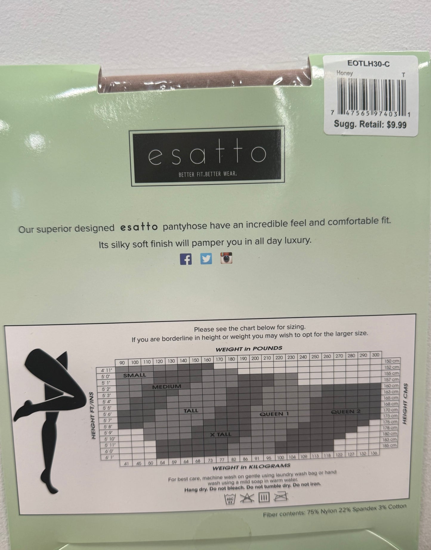 ESATTO STOCKINGS CONTROL TOP 30denier