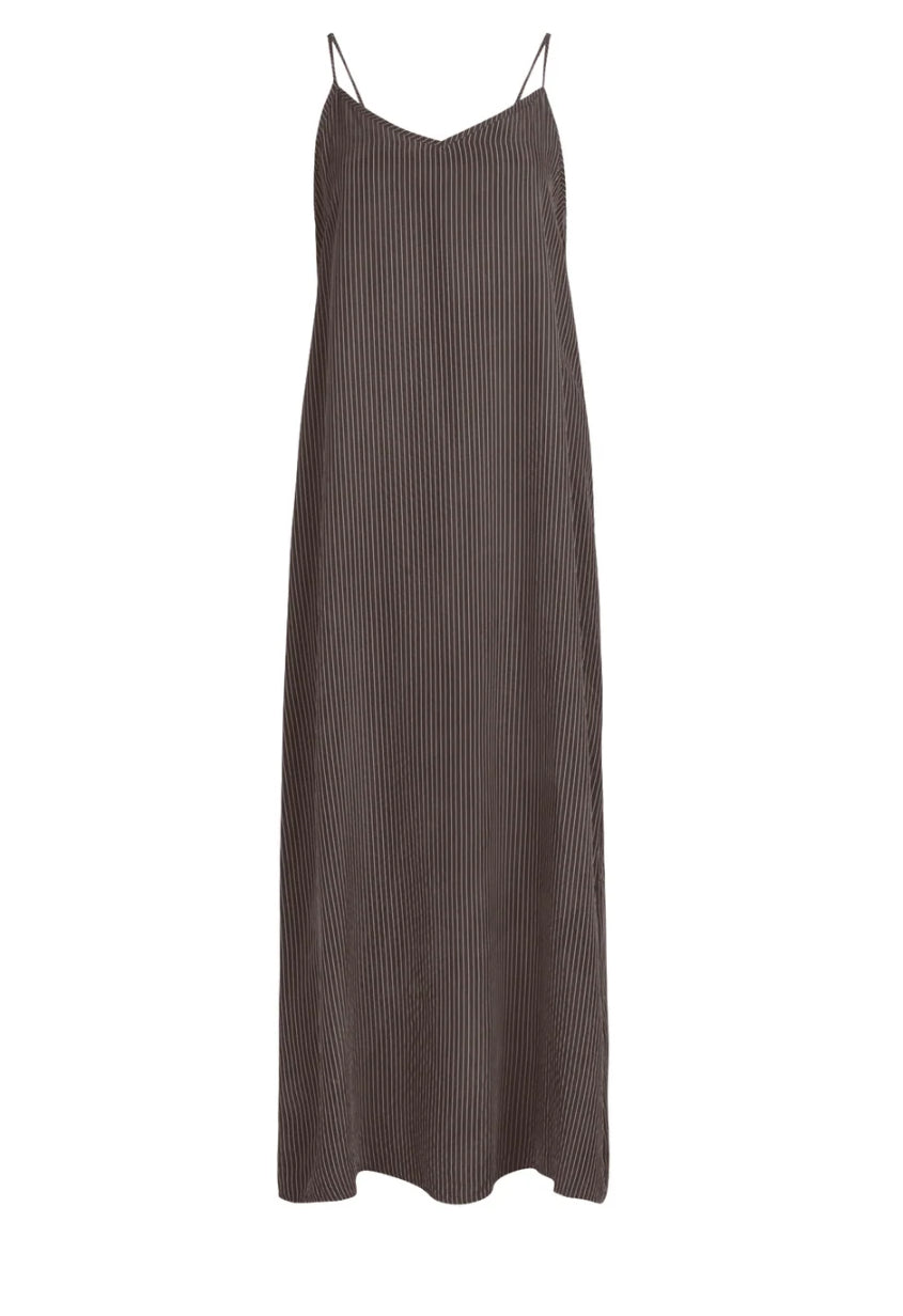 POINT SATIN A-LINE SLIP DRESS
