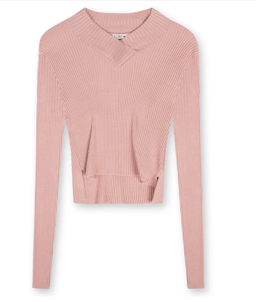 POINT V-NECK CROPPED SWEATER