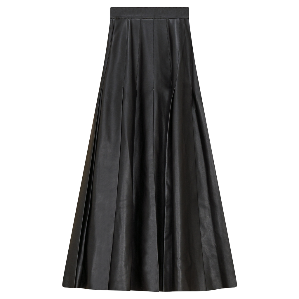 PLEATED LEATHER SKIRT