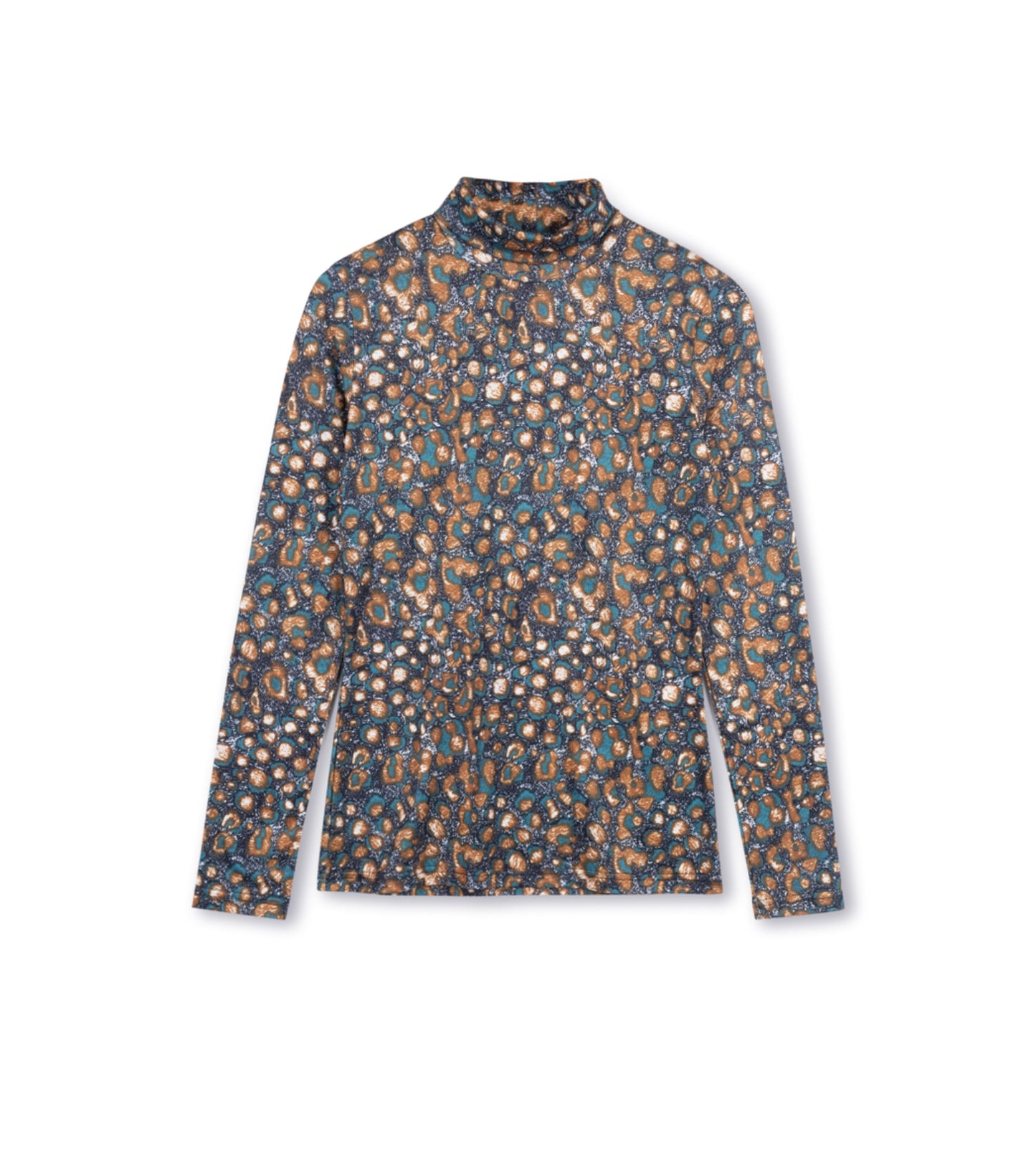 PRINTED JERSEY TURTLENECK