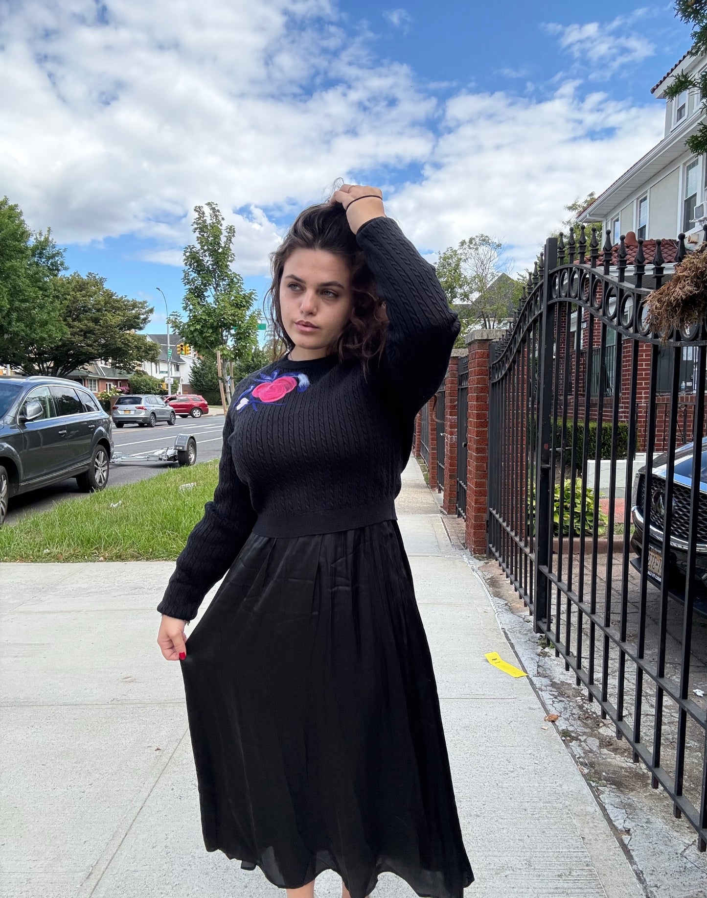 KNIT OVERLAY DRESS