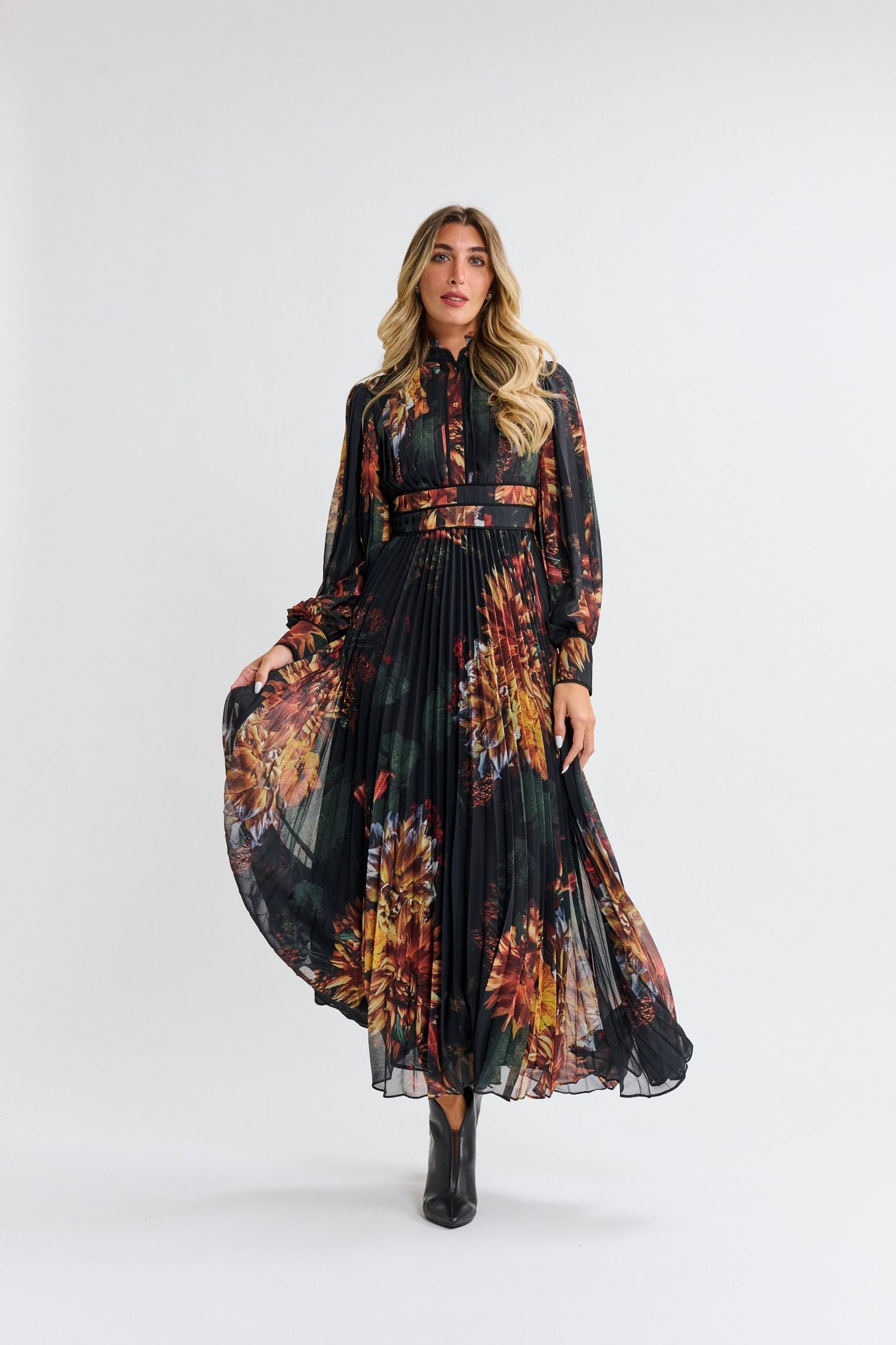 WINTER FLORAL DRESS