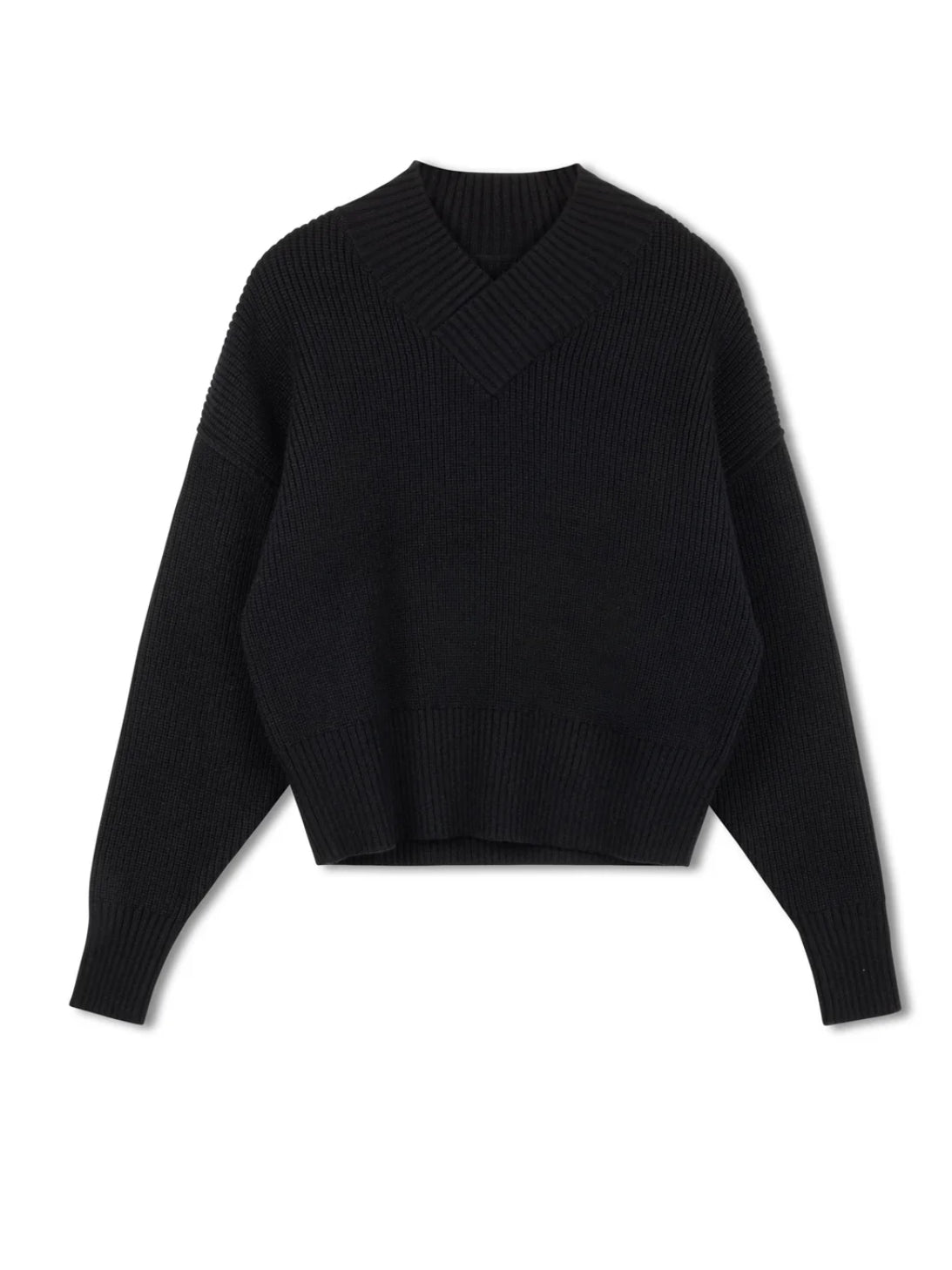 POINT CHUNKY KNIT V-NECK SWEATER