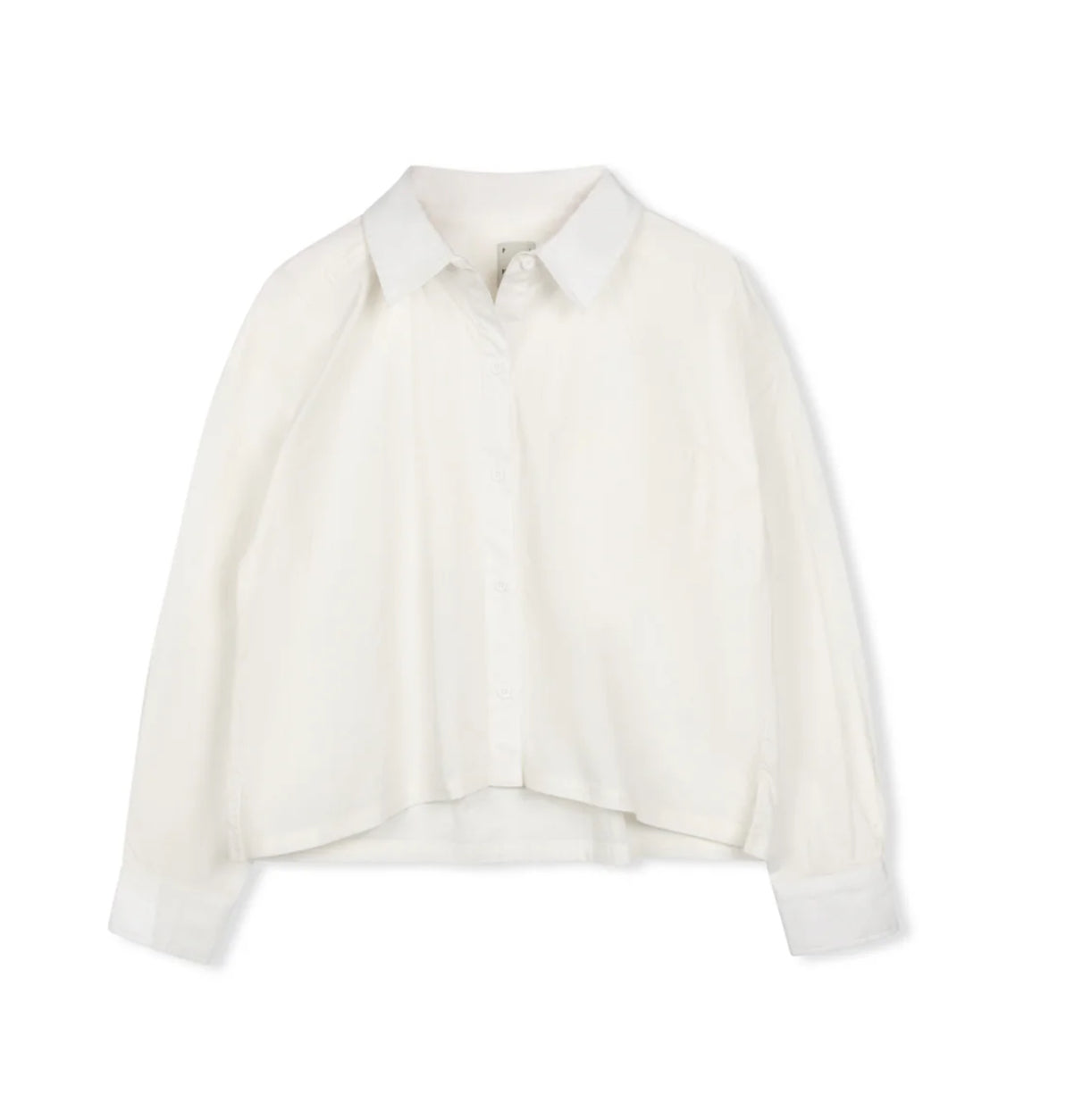 POINT CROPPED STRIPE BUTTON UP