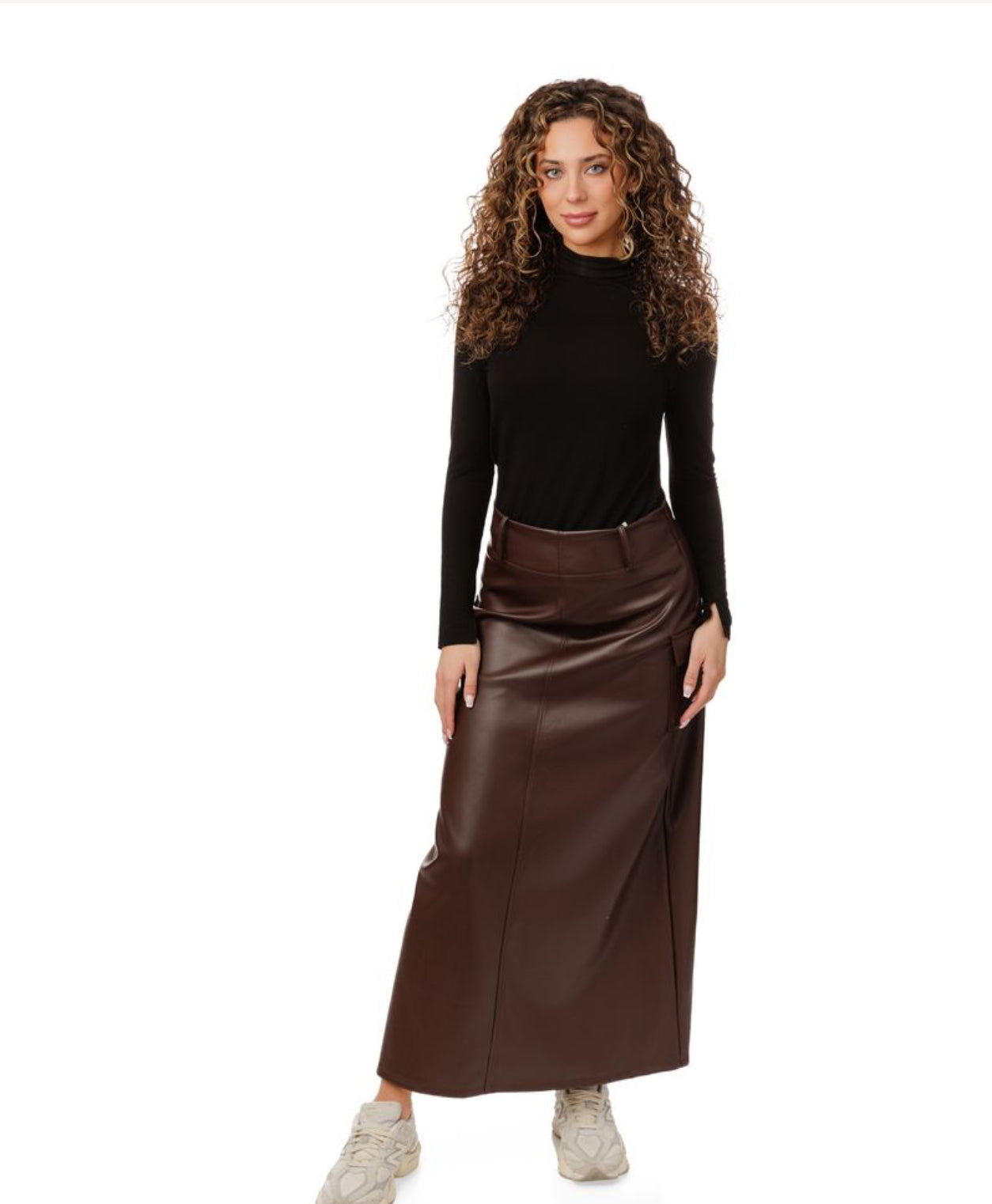 CHOCOLATE LUXE LEATHER SKIRT