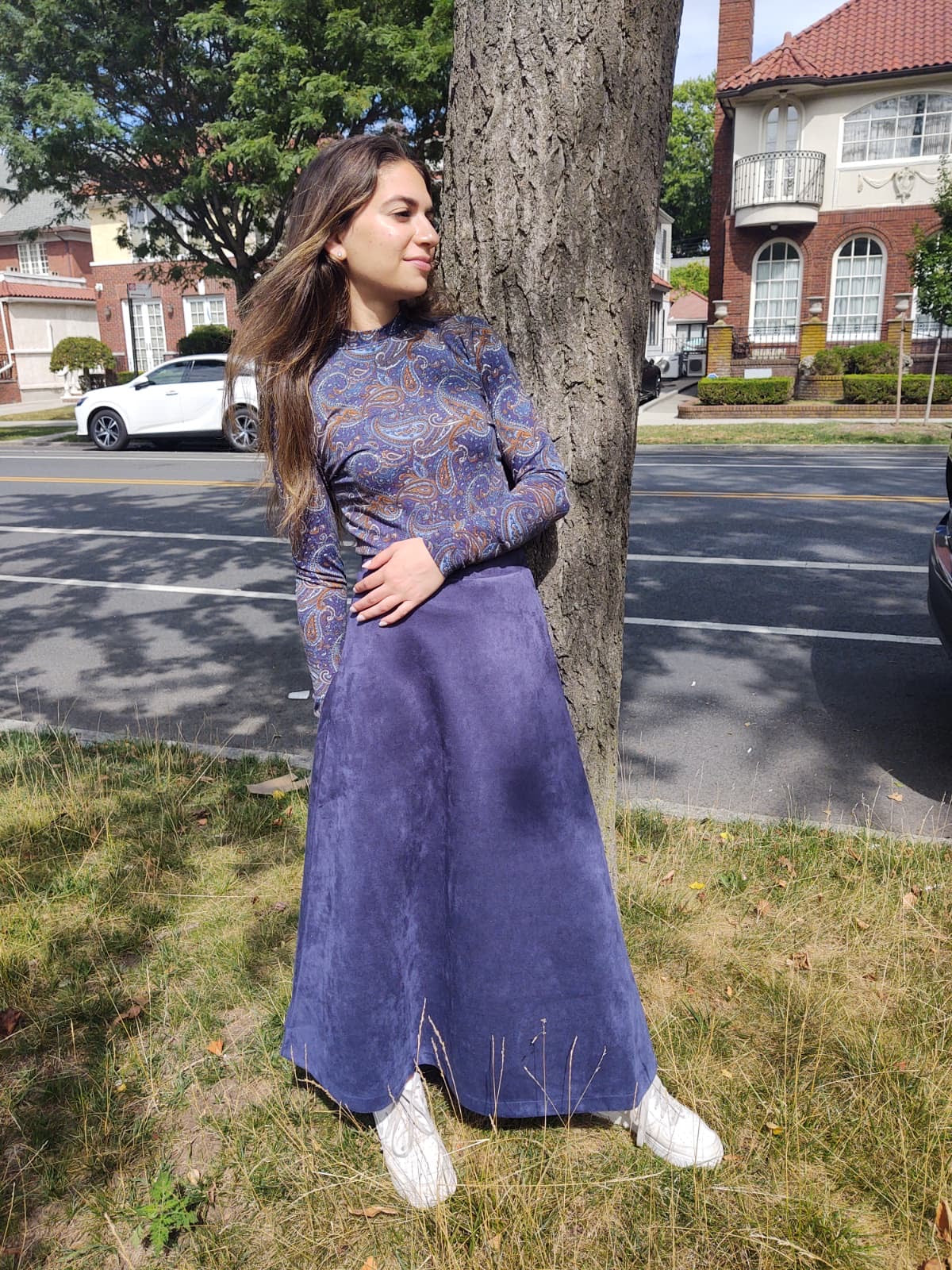 LADIES SUEDE A - LINE MIDI SKIRT