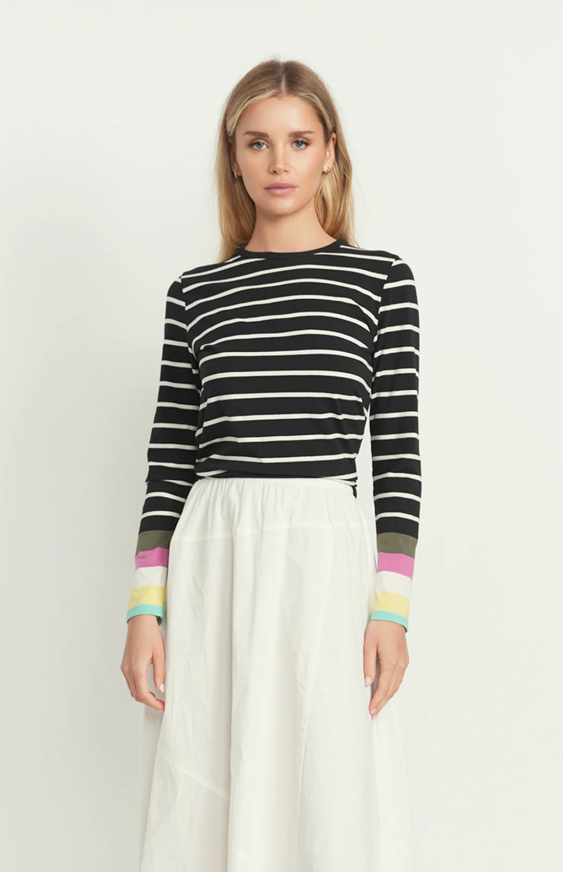 POINT CUFF STRIPE TEE