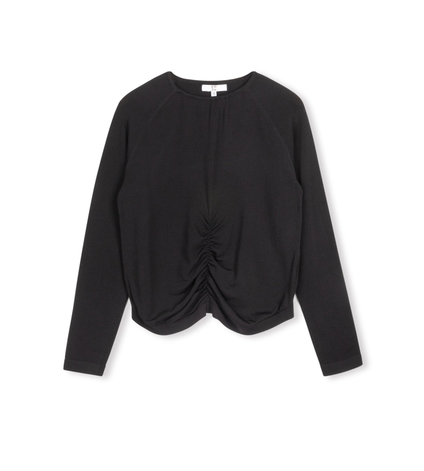 GATHERED NECK KNIT SWEATER
