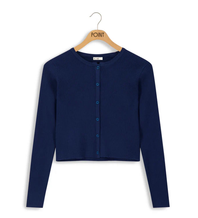POINT KNIT CROPPED CARDIGAN