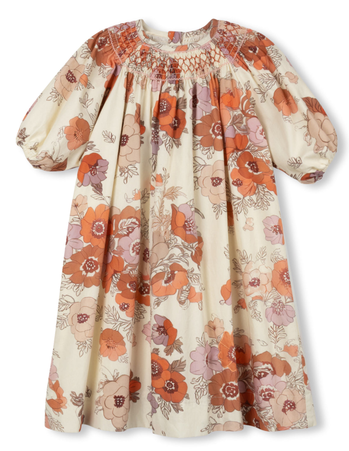 ELLIS FLORAL SMOCKED DRESS