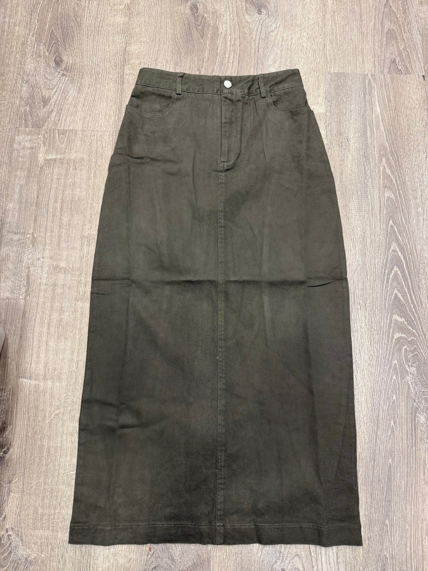 DENIM STRAIGHT MAXI SKIRT