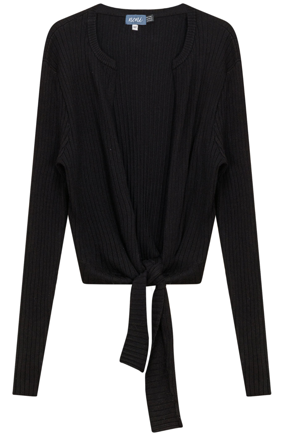 WIDE RIB CROPPED TIE CARDIGAN