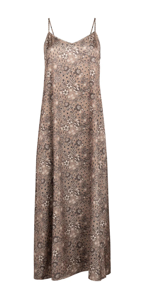 POINT SATIN A-LINE SLIP DRESS