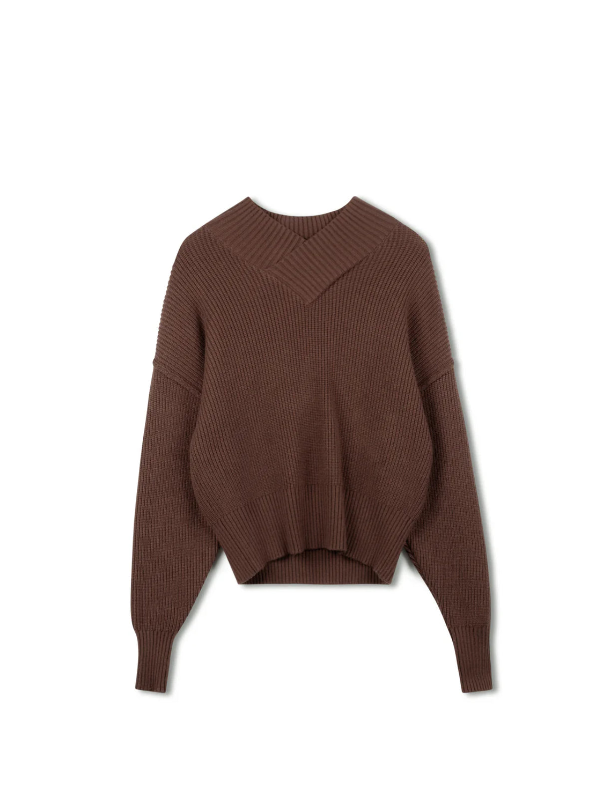 POINT CHUNKY KNIT V-NECK SWEATER