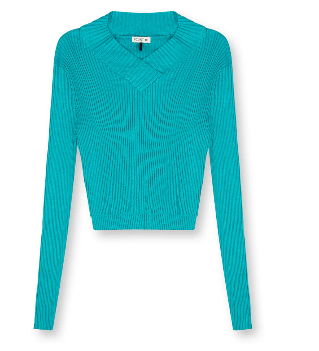 POINT V-NECK CROPPED SWEATER