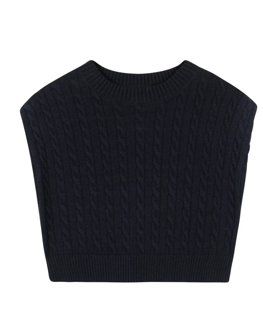 POINT CABLE KNIT VEST