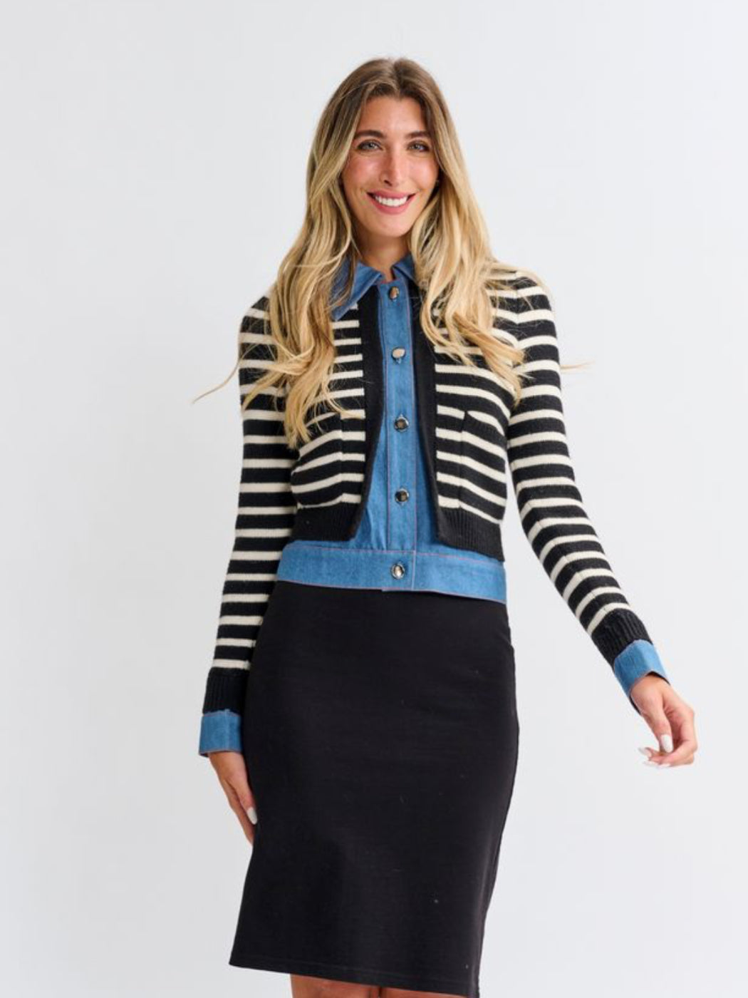 STRIPED OVERLAY  TOP