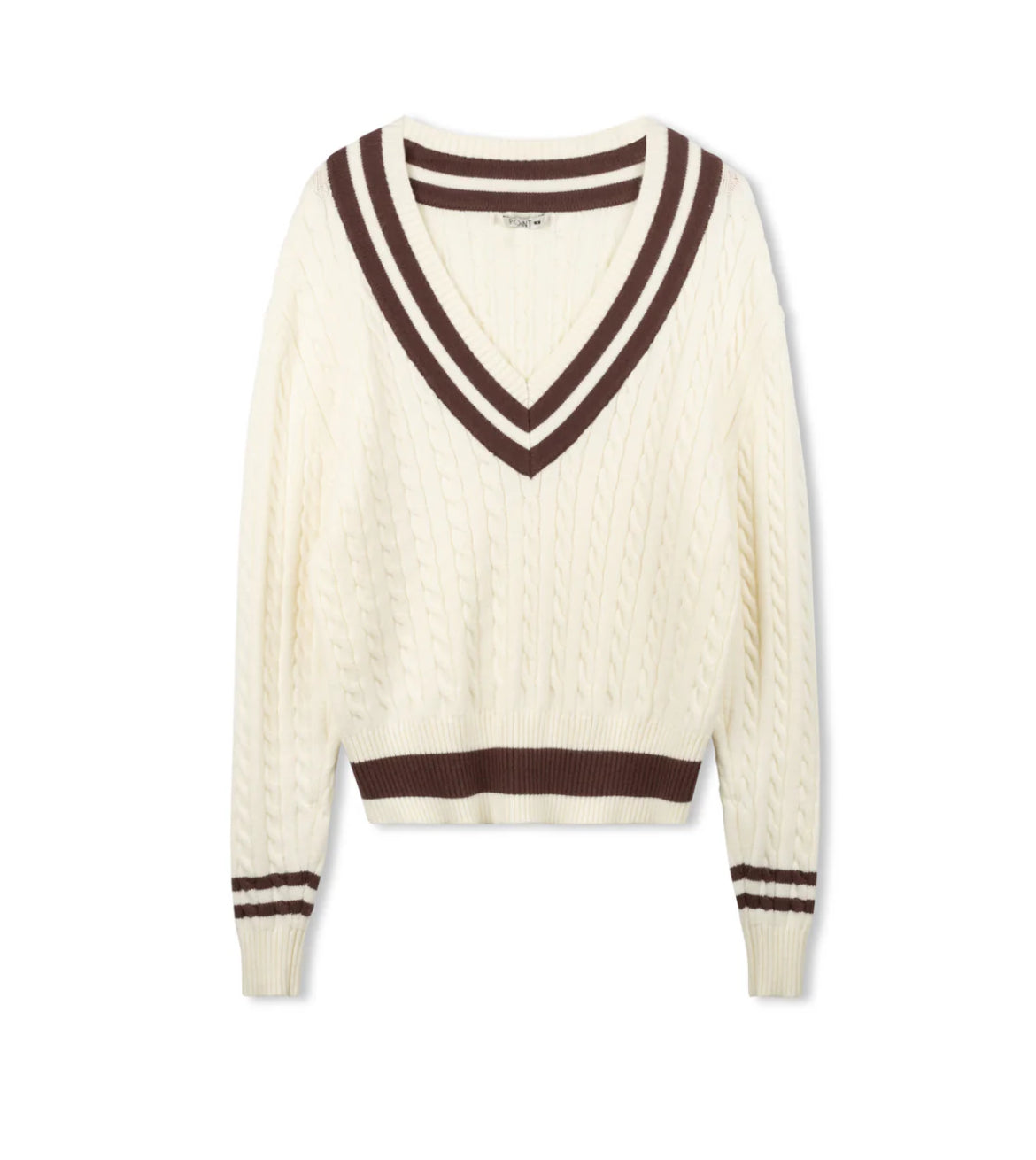 POINT CHUNKY KNIT VARSITY SWEATER