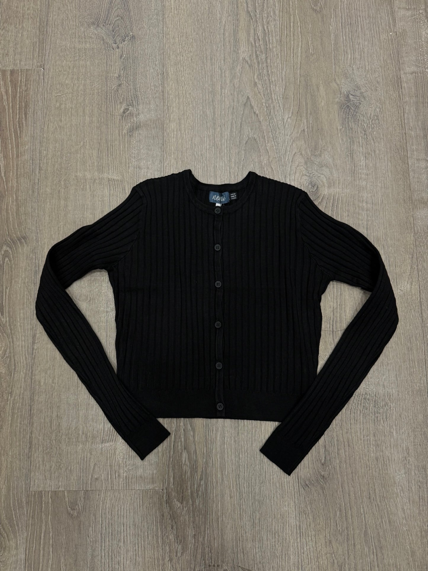 RIBBED CROPPED CARDIGAN