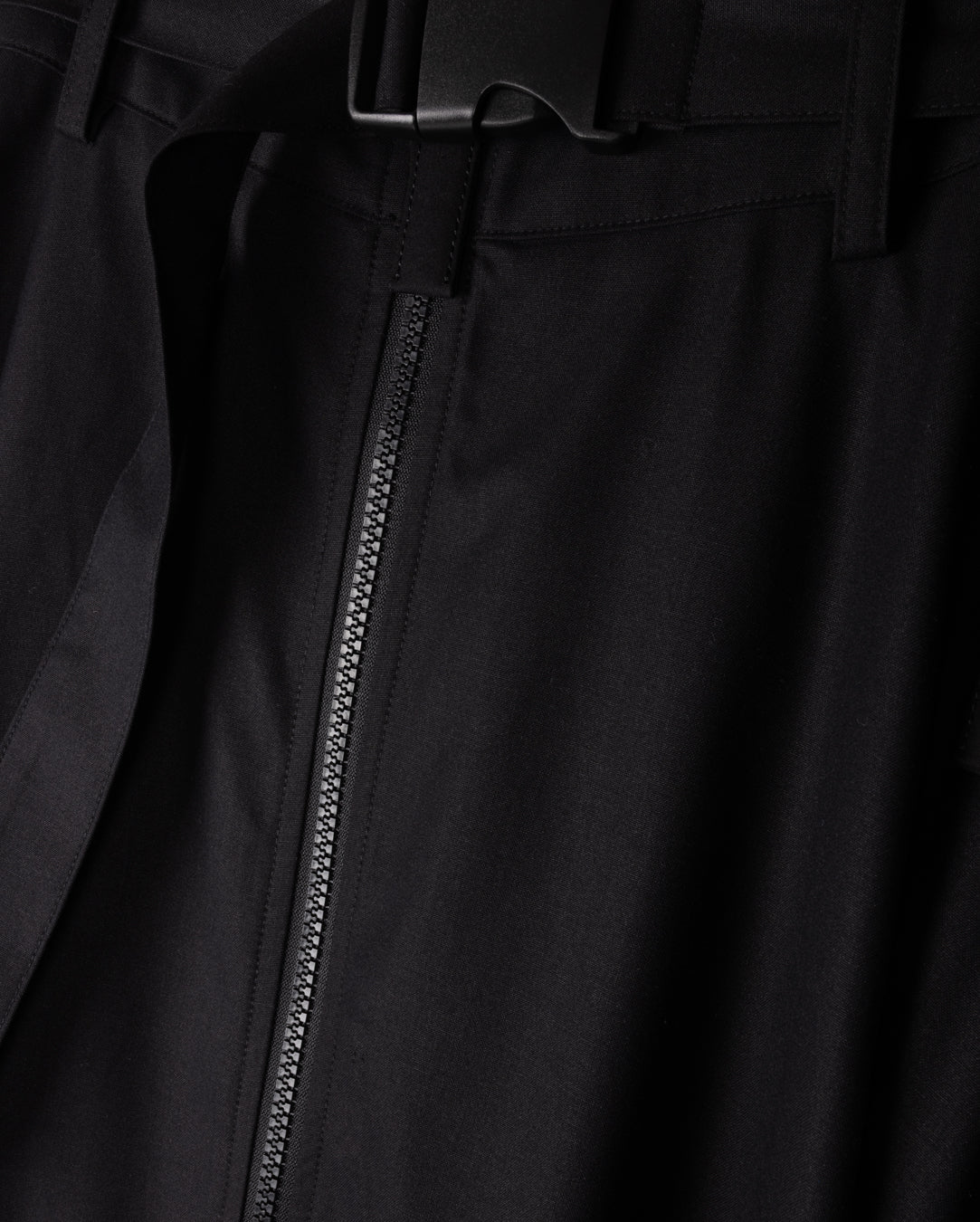 WOOL ZIPPER BUCKLE DOWN SKIRT