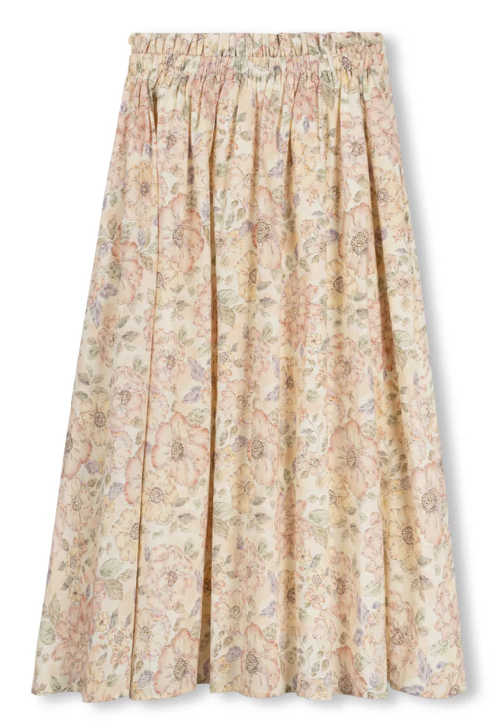FLORAL PRINTED GATHERED WAISTED SKIRT FLORAL