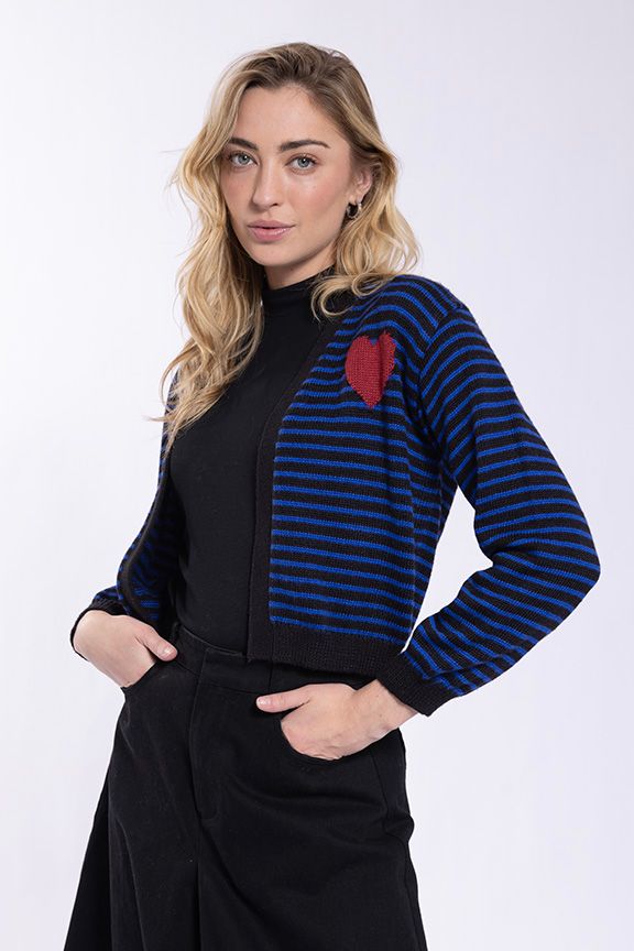 STRIPED HEART BOLERO