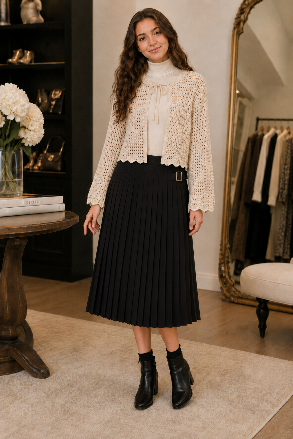 KNIT CARDIGAN WITH RIBBEN TIE
