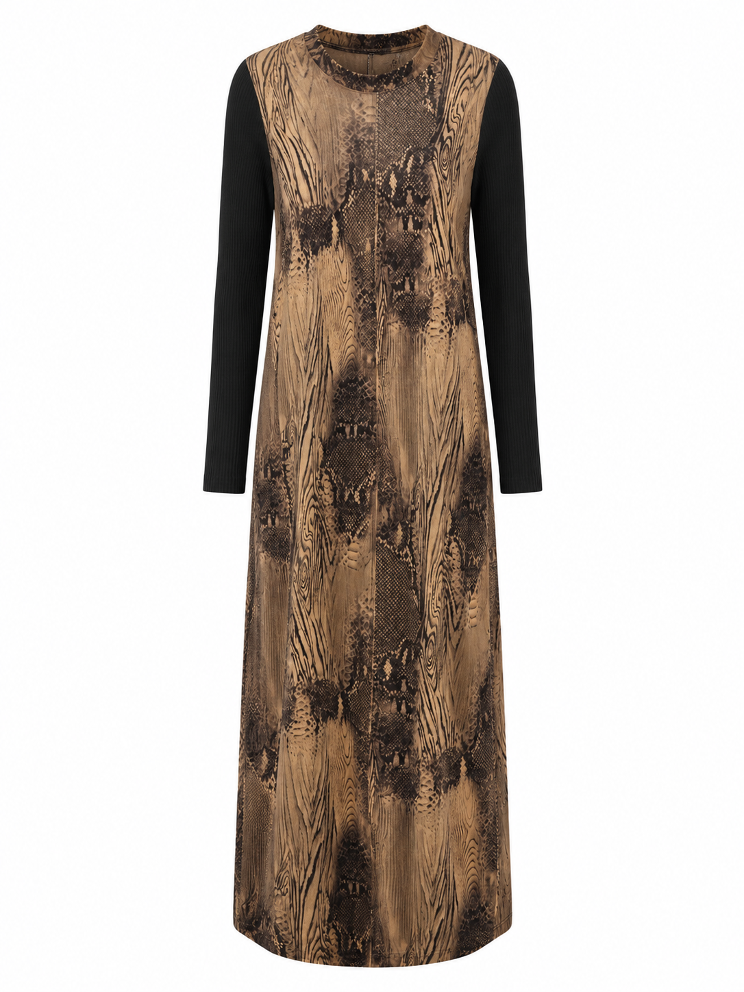 Animal Print Robe with Contrast Sleeve