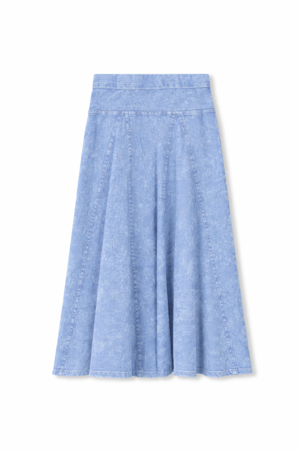 MINERAL WASH OPEN PANEL MIDI SKIRT