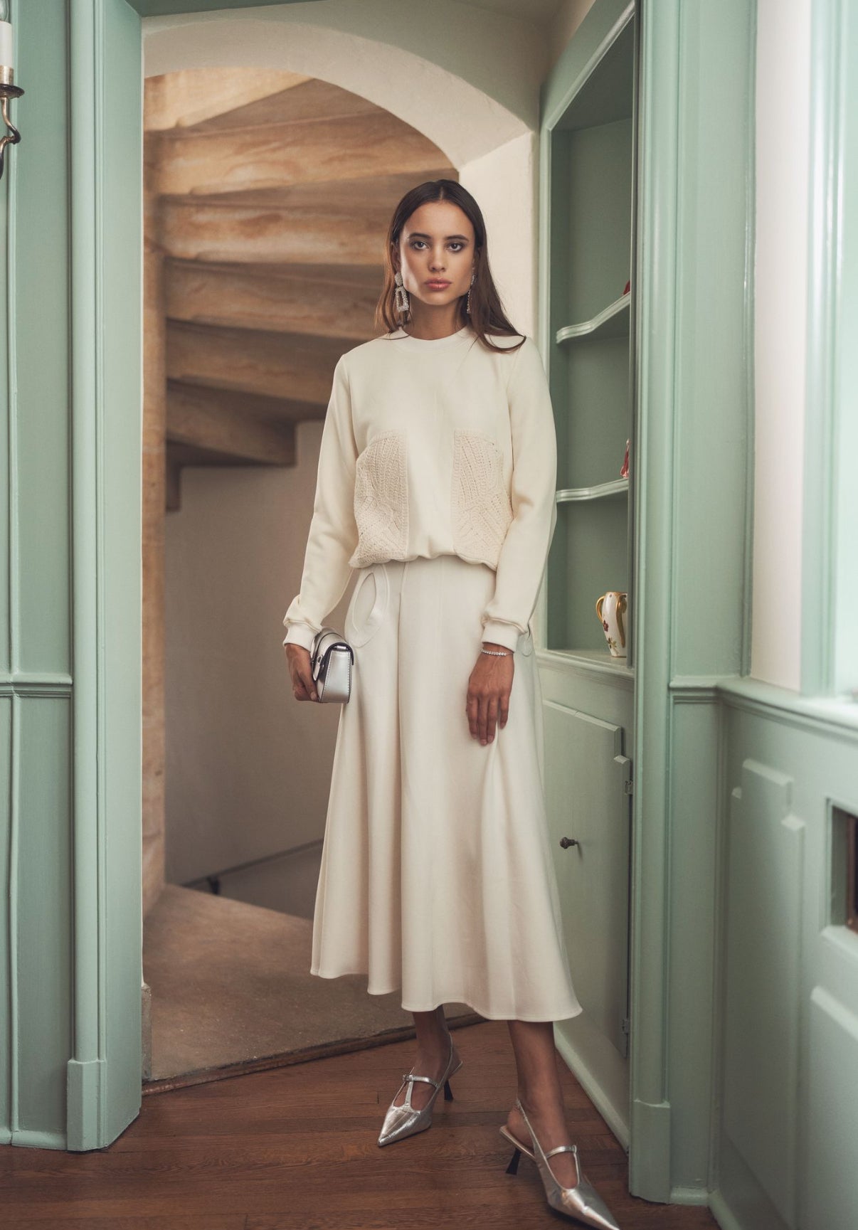 SWEATSHIRT WITH KNIT POCKETS