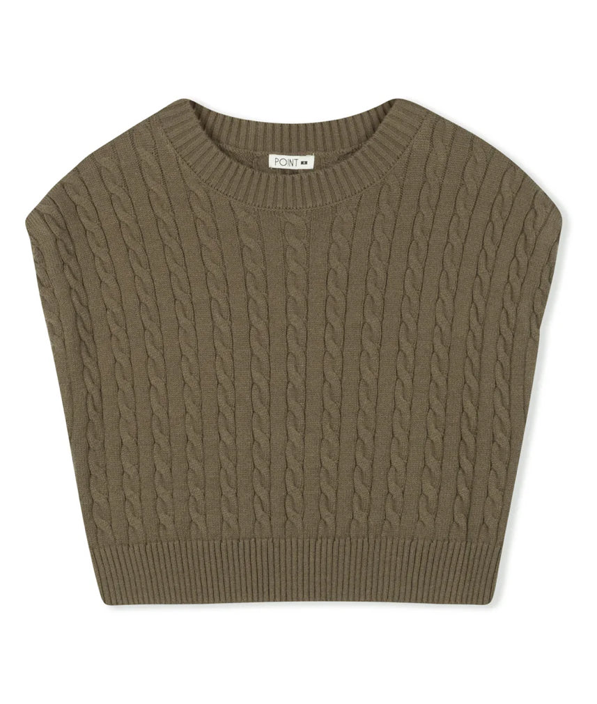 POINT CABLE KNIT VEST