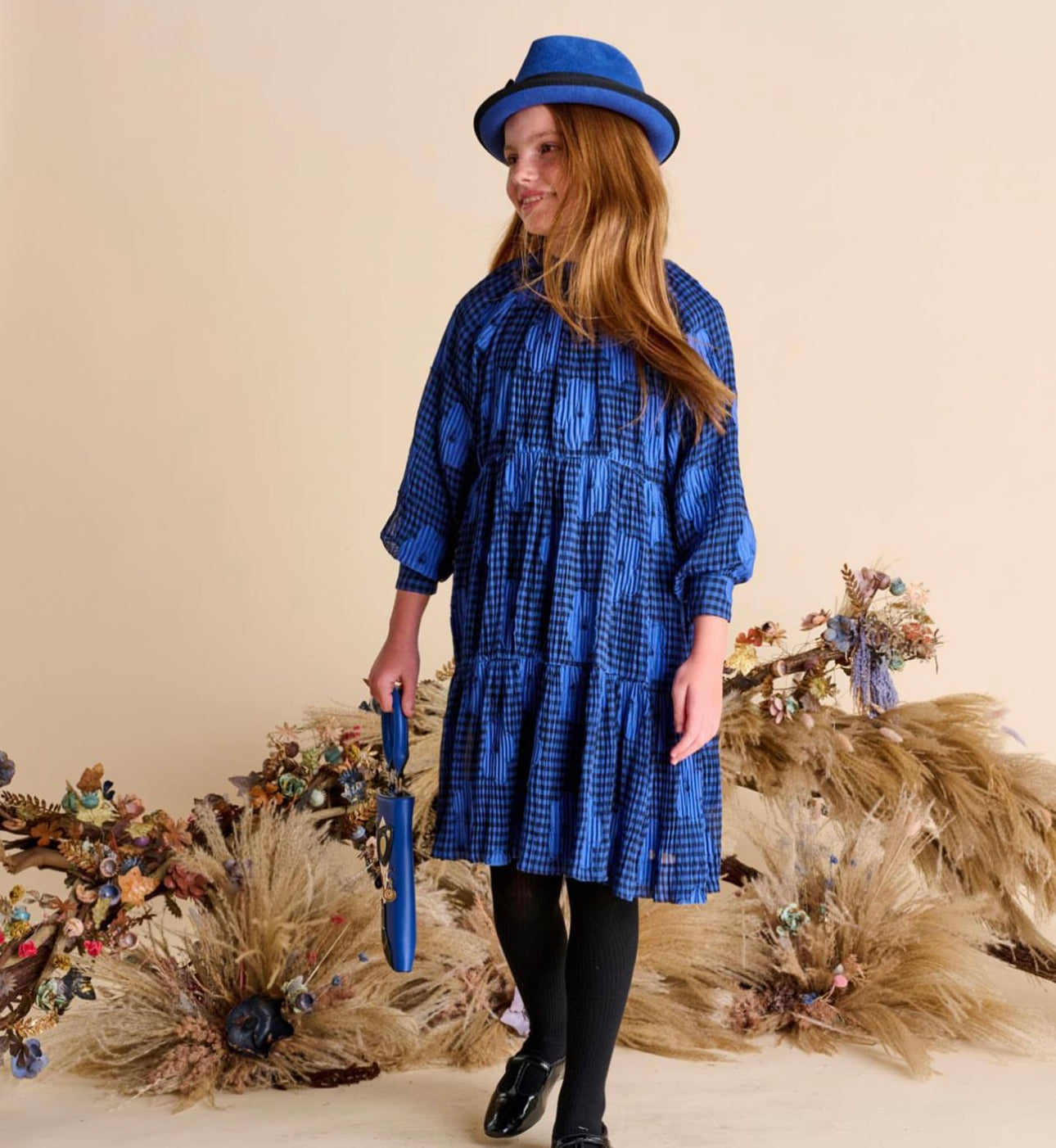 GINGHAM FLOWER DRESS