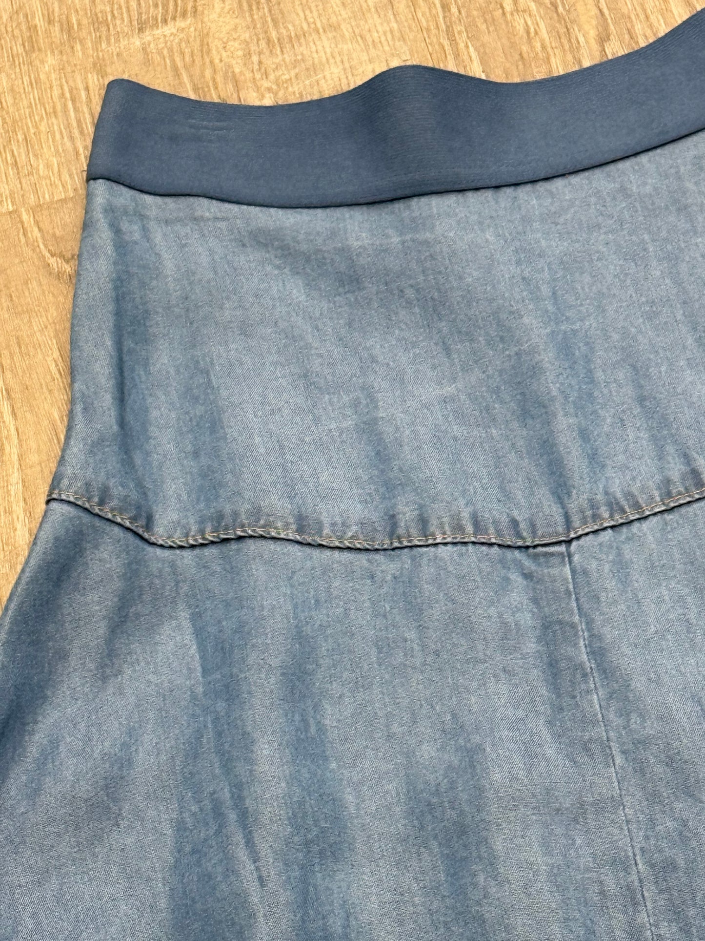 DENIM LONG FLARE SKIRT