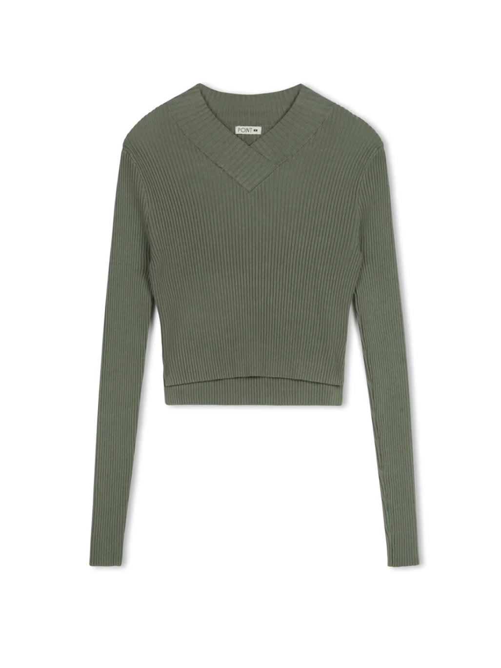 POINT V-NECK CROPPED SWEATER
