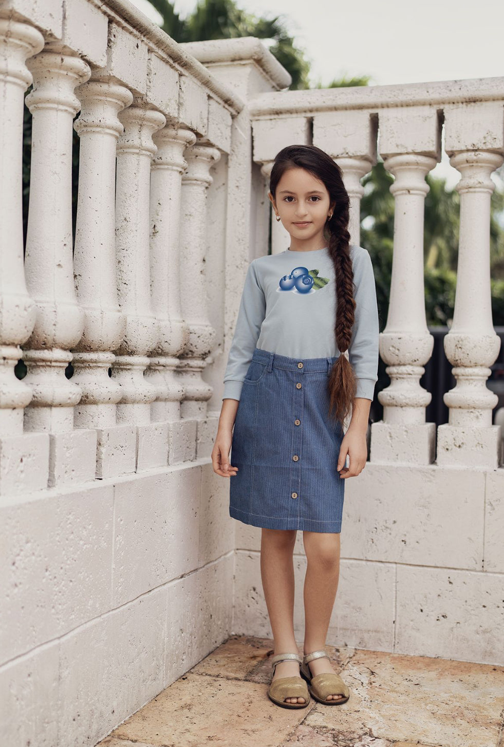 PINSTRIPED STRAIGHT SKIRT