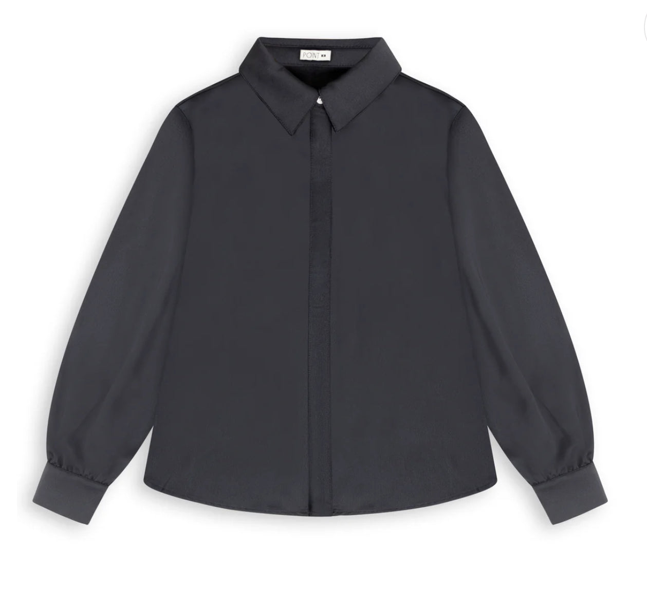 POINT SOLID SATIN BLOUSE