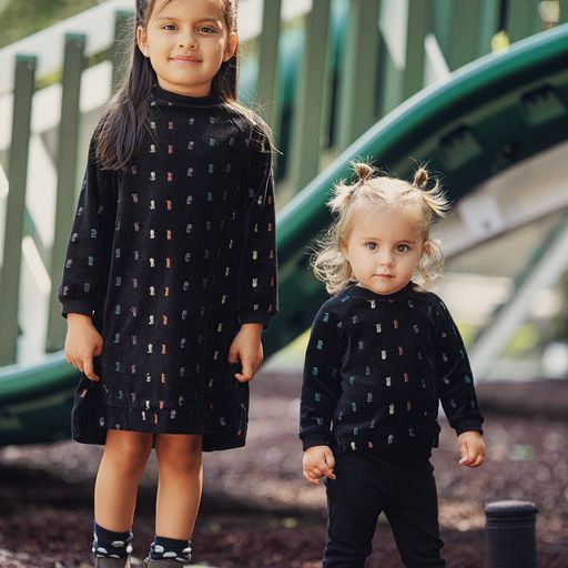 SCRIBBLE VELOUR DRESS