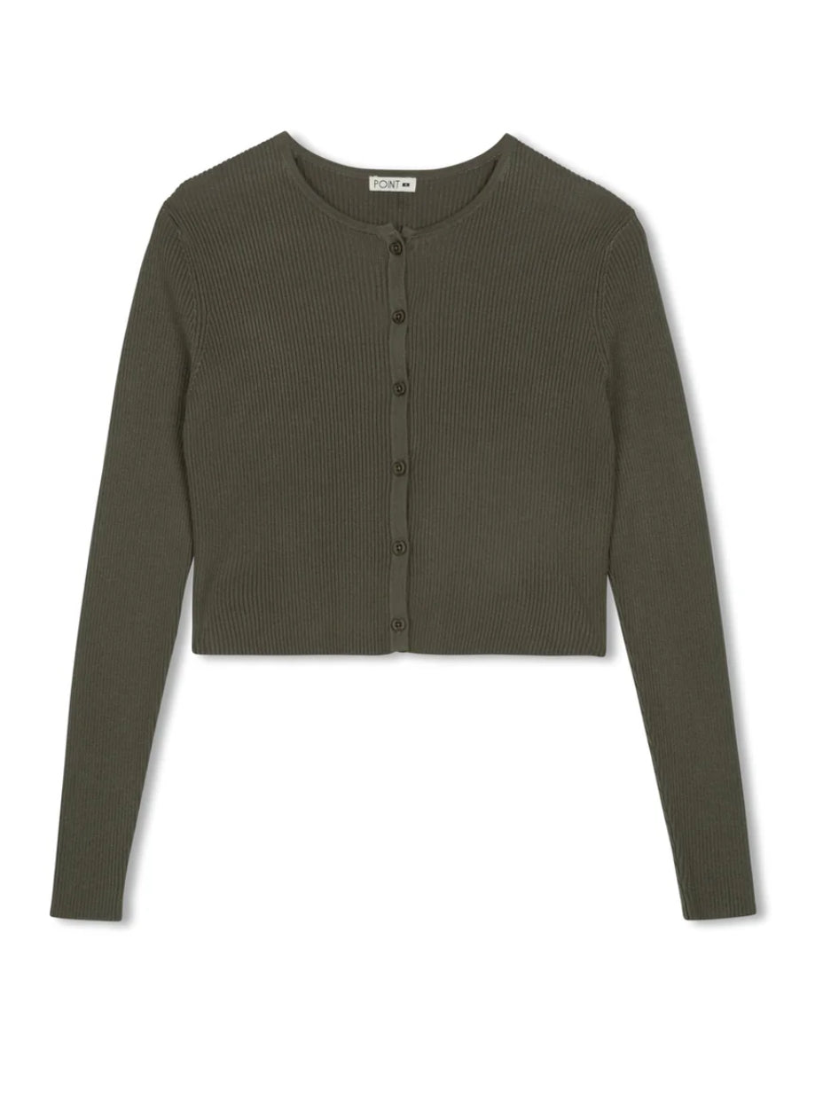 POINT BUTTON UP CARDI