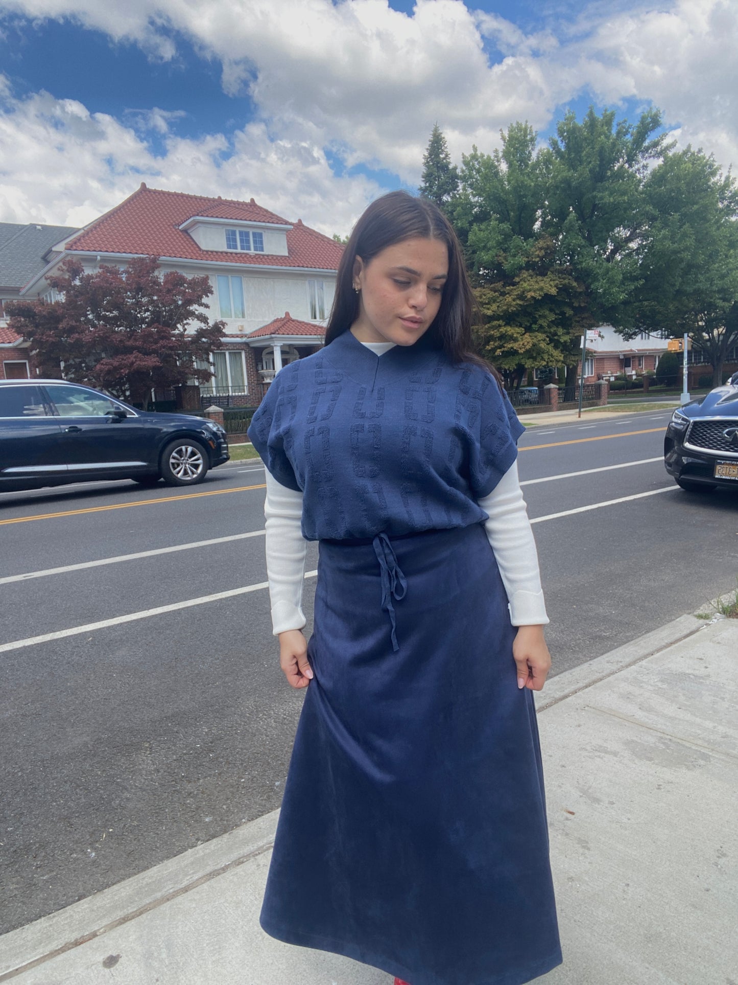 SUEDE A-LINE SKIRT