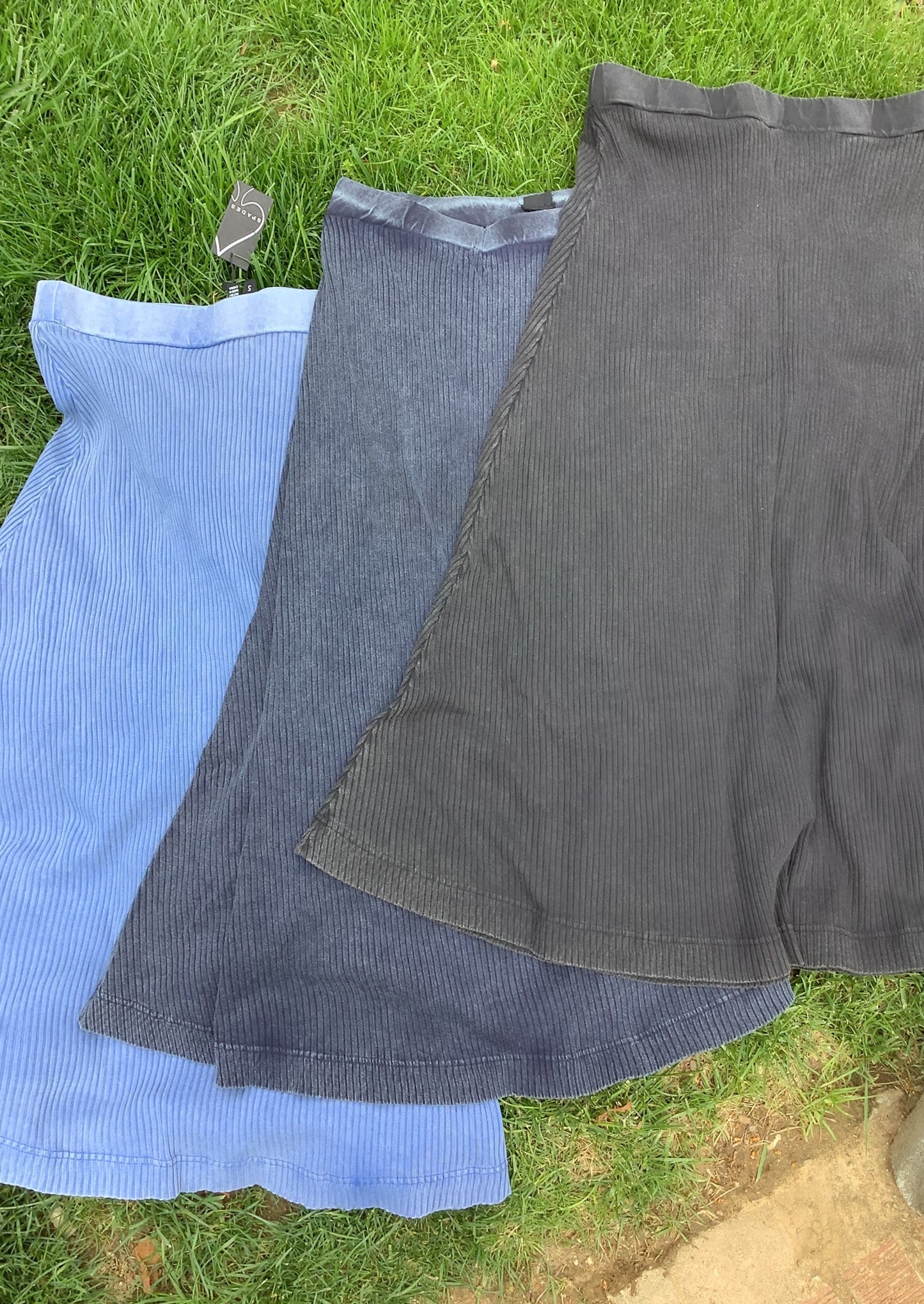 LADIES STONE WASH RIBBED MAXI SET