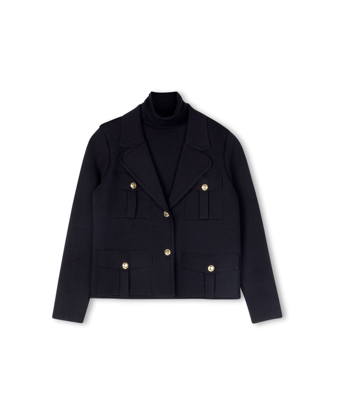 KNIT BLAZER WITH CARGO POCKETS